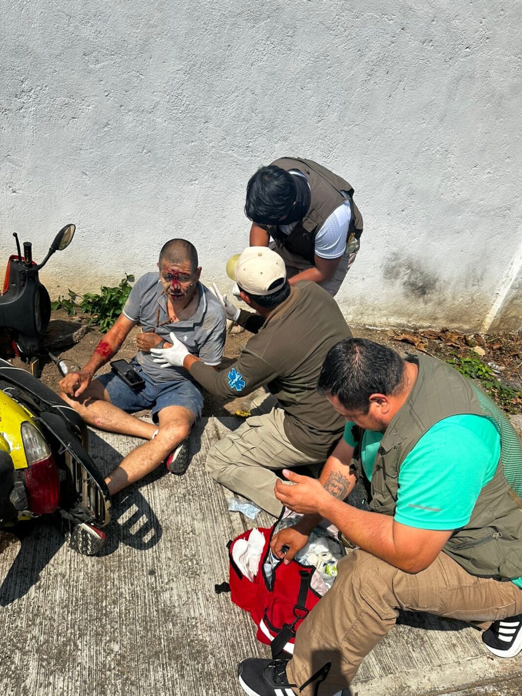 En el barrio cuarto de Oluta derrapa masculino