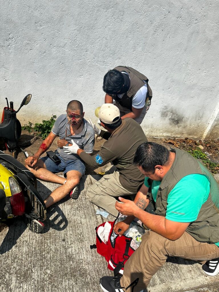 En el barrio cuarto de Oluta derrapa masculino