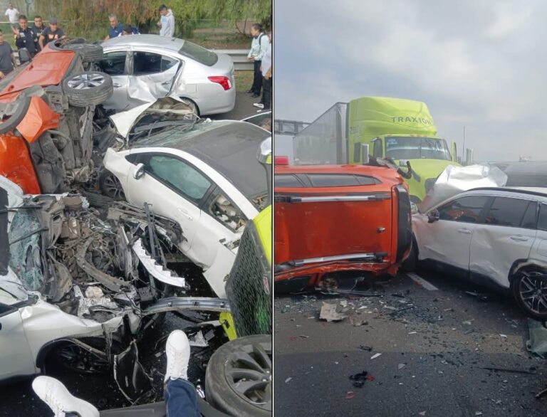 Deja un muerto y varios lesionados choque múltiple la mañana de este lunes