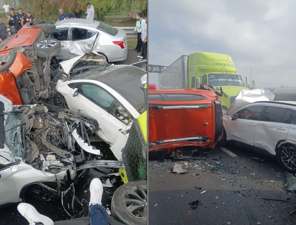 Deja un muerto y varios lesionados choque múltiple la mañana de este lunes